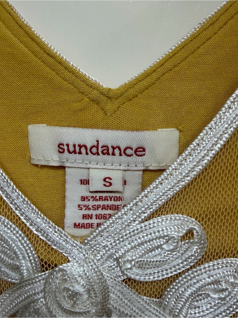 Sundance Dress Midi Mesh Appliqué Sleeveless Yellow Size Small Wedding Guest - Picture 3 of 10